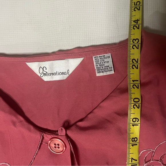 Vintage pink western style blouse with eyelet cute out ruffle collar - Picture 4 of 6